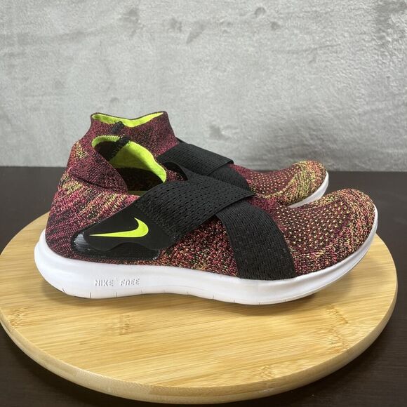 Nike Womens Size 8 Free Run Motion Flyknit 2017 Pink Slip On Athletic Sneakers - Picture 1 of 10